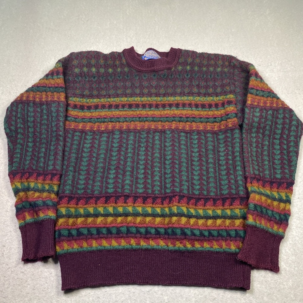 Vintage Pendleton Sweater Mens Medium Small Virgin Wool Lobo Crewneck Knit USA